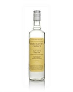 Slank klar flaske med enkel Merchants Choice Classic Vodka etiket